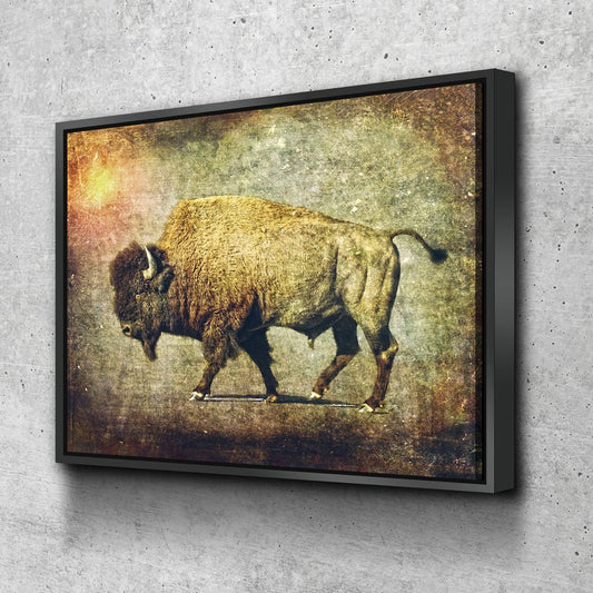 Great Buffalo Canvas Wall Art, Ranch Art, Ranch Style Home Decor, Buffalo Decor - Royal Crown Pro