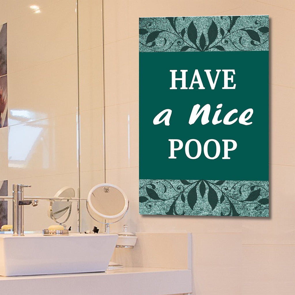 Have A Nice Poop Bathroom Humor Framed Canvas Wall Art Bathroom Decor Funny Bathroom Art - Royal Crown Pro