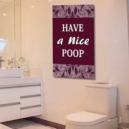 Have A Nice Poop Bathroom Humor Framed Canvas Wall Art Bathroom Decor Funny Bathroom Art - Royal Crown Pro