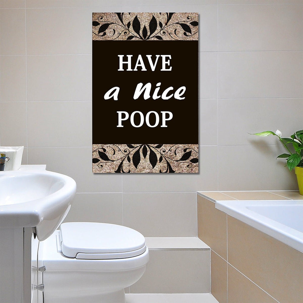 Have A Nice Poop Bathroom Humor Framed Canvas Wall Art Bathroom Decor ...