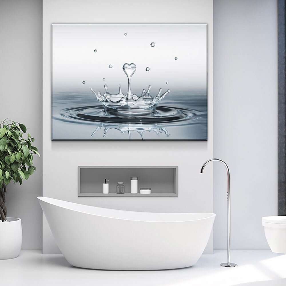heart water splash canvas wall