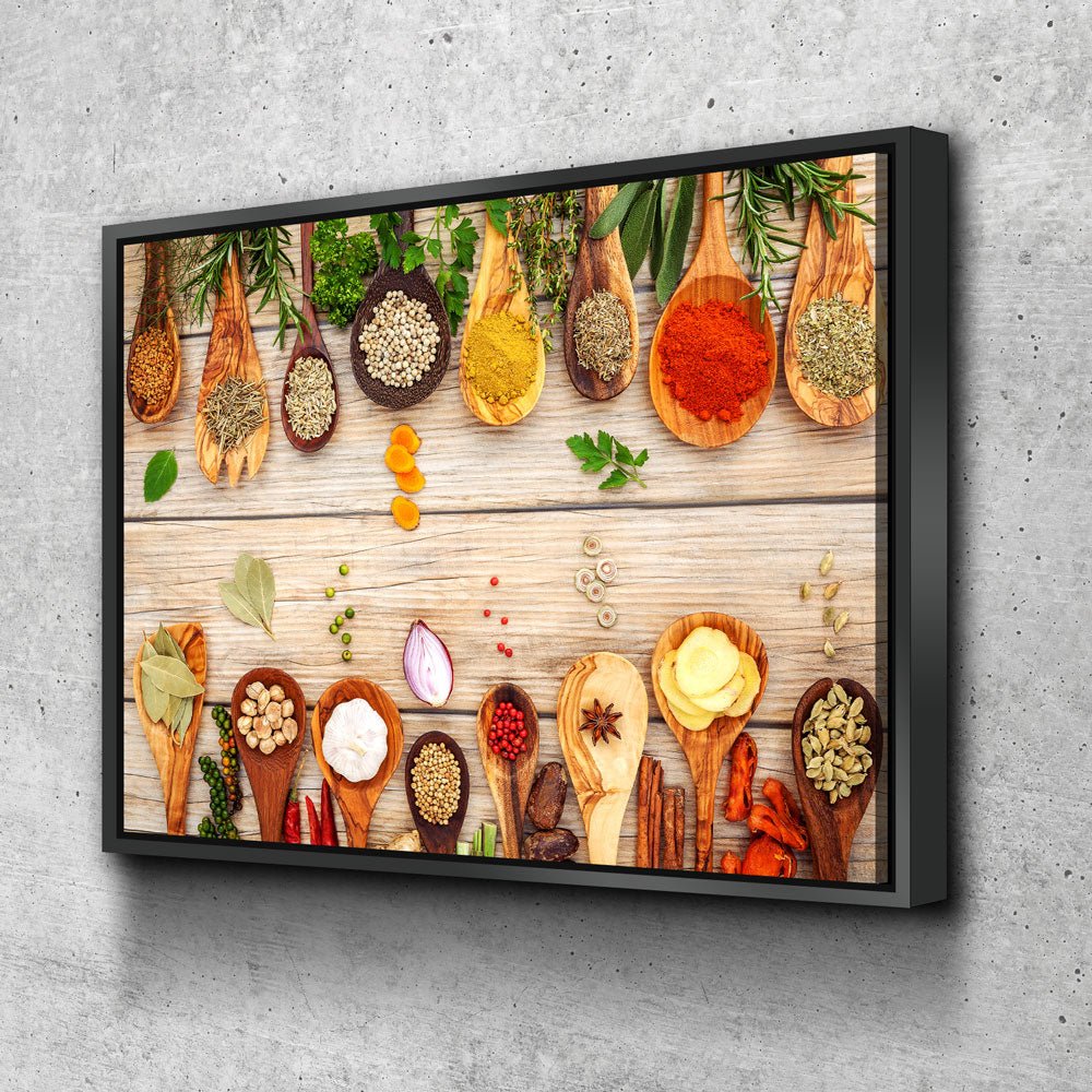 Herbs & Spices Canvas Wall Art, Cooking Decor, Kitchen Wall Art - Royal Crown Pro