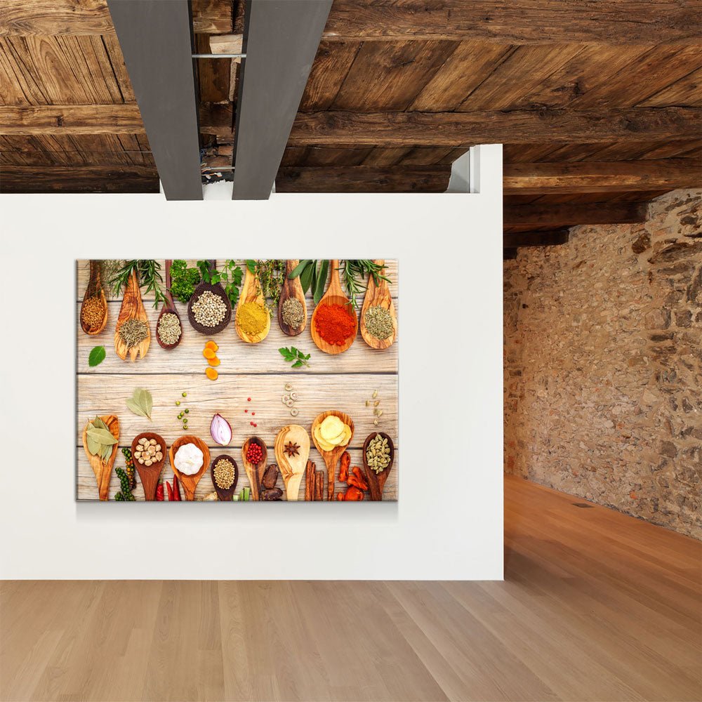 Herbs & Spices Canvas Wall Art, Cooking Decor, Kitchen Wall Art - Royal Crown Pro
