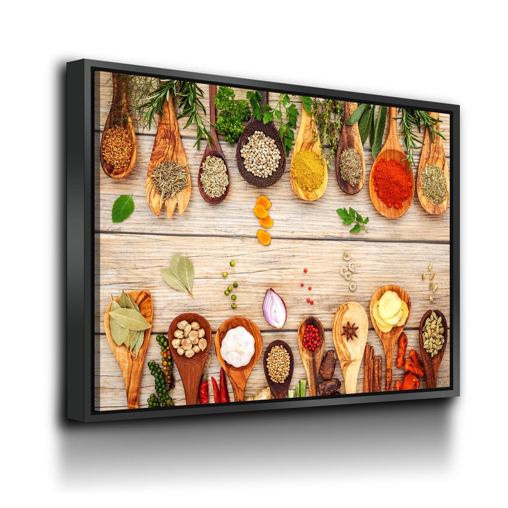 Herbs & Spices Canvas Wall Art, Cooking Decor, Kitchen Wall Art - Royal Crown Pro