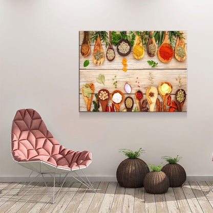Herbs & Spices Canvas Wall Art, Cooking Decor, Kitchen Wall Art - Royal Crown Pro