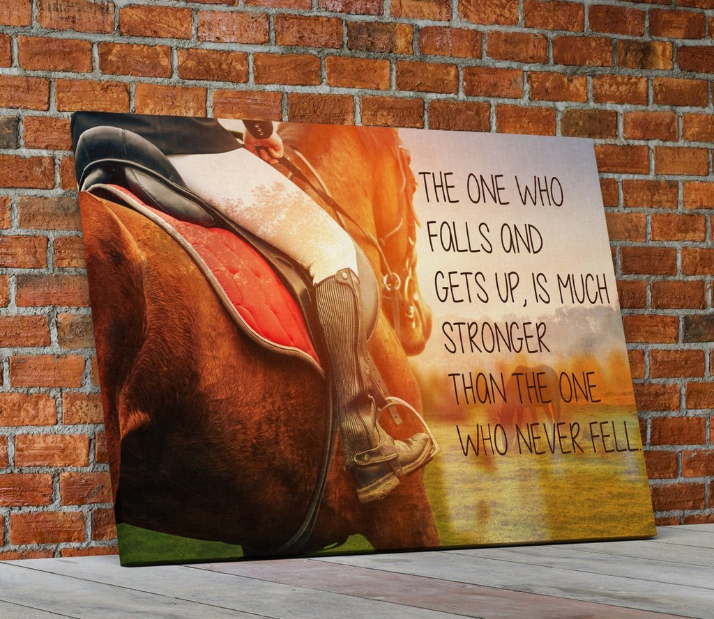 Horse Riding Inspirational Quote Framed Canvas Wall Art Horse Decor - Royal Crown Pro