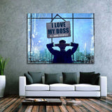 I Love My Boss P.S. I Work For Myself Canvas Wall Art - Royal Crown Pro