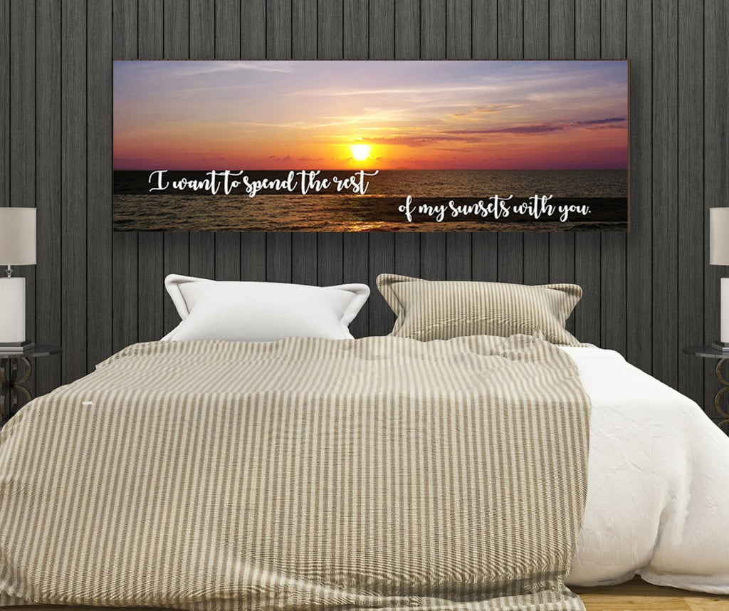 I Want to Spend The Rest Of My Sunsets With You Wall Art Canvas Romantic Wall Art - Royal Crown Pro