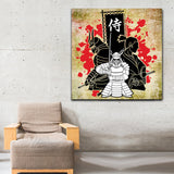 Japanese Samurai Framed Canvas Wall Art - Royal Crown Pro