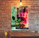 Jerry Garcia Hand Art Don't Be Sad It's Over Be Glad It Happened Framed Canvas Wall Art - Royal Crown Pro