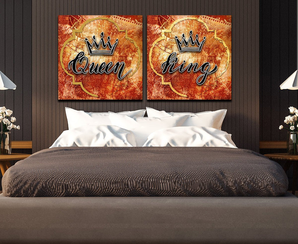 King And Queen Crown Wall Decor Canvas Wall Art - Royal Crown Pro