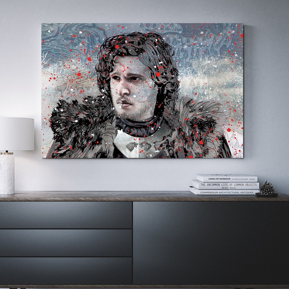 King Of The North Jon Snow Abstract Wall Art For Home, Office or Dorm GOT - Royal Crown Pro