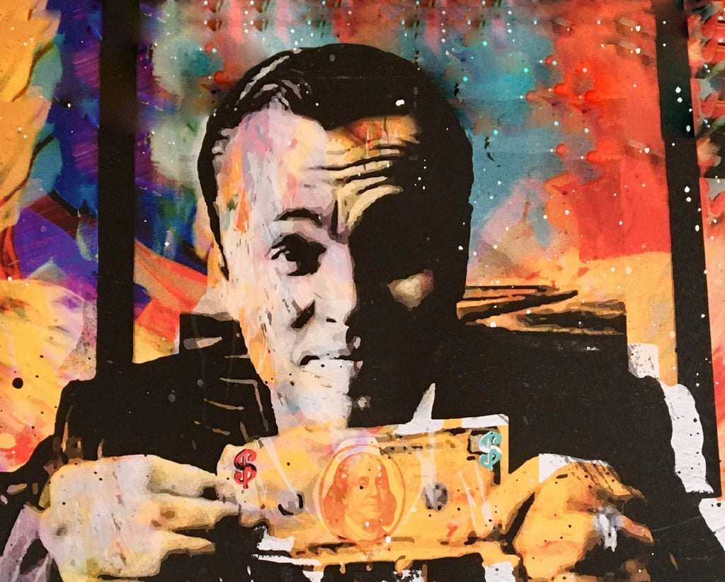 Leonardo DiCaprio Wolf of Wall Street Money Talks Canvas Minis 10 X 8 Abstract Art - Royal Crown Pro