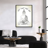 Let That Shit Go Canvas Wall Art Meditating Buddha - Royal Crown Pro