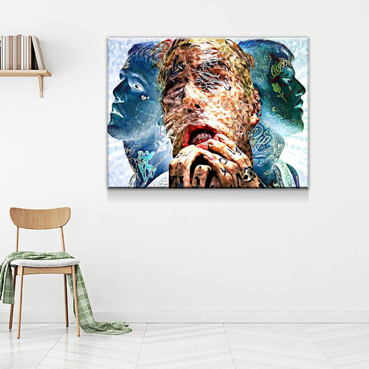 Lil Peep Sides Canvas Wall Art - Royal Crown Pro