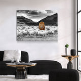 Lion Among The Sheep Canvas Wall Art, Motivational Decor - Royal Crown Pro