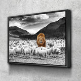 Lion Among The Sheep Canvas Wall Art, Motivational Decor - Royal Crown Pro
