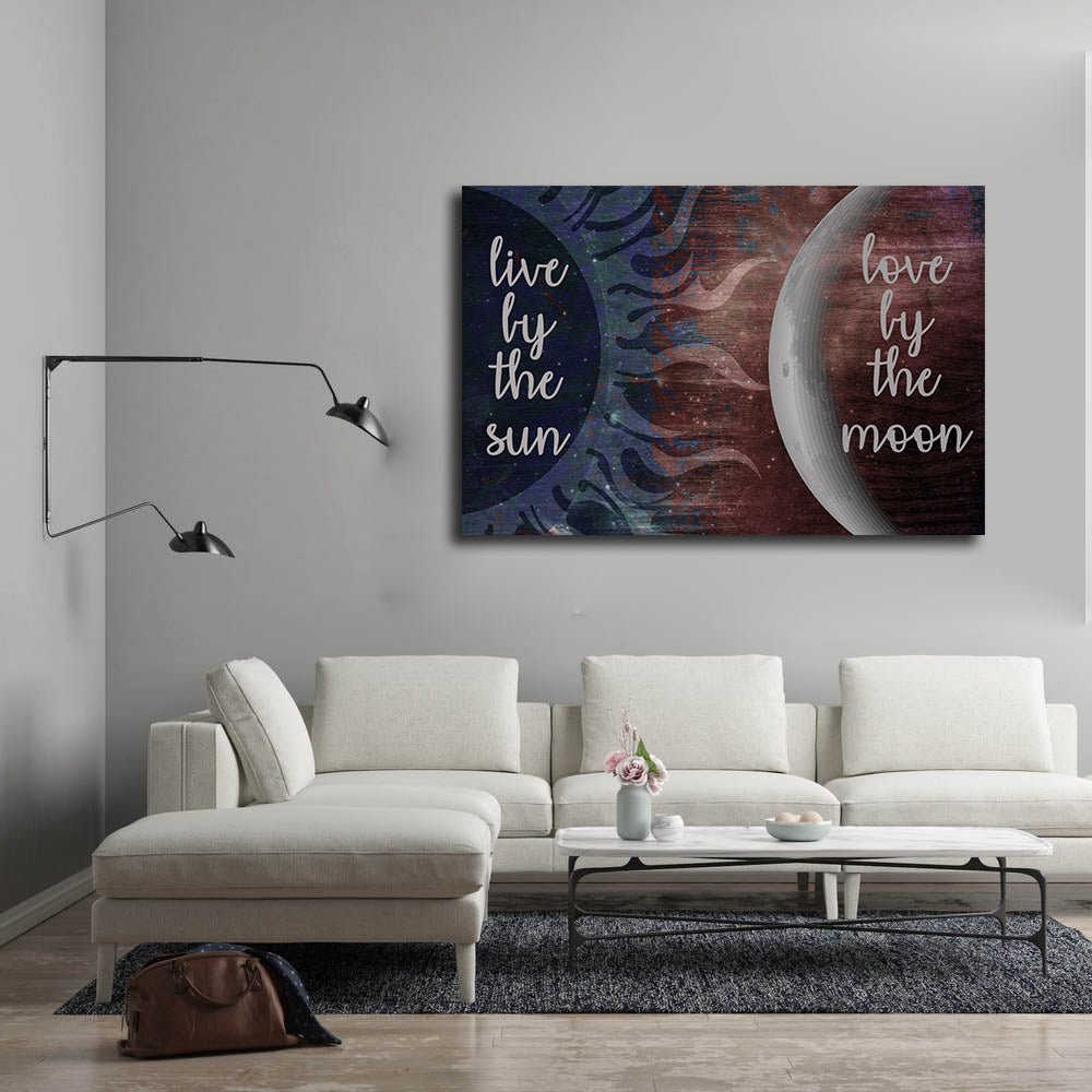 Live By The Sun Love By The Moon Canvas Wall Art - Royal Crown Pro