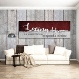 Loving You Is A Wonderful Way To Spend A Lifetime Framed Canvas Romantic Wall Art - Royal Crown Pro
