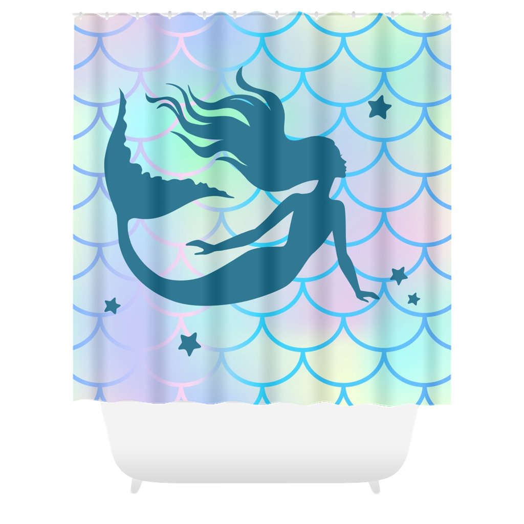 Mermaid Shower Curtain Mermaid Decor Bathroom Decor - Royal Crown Pro