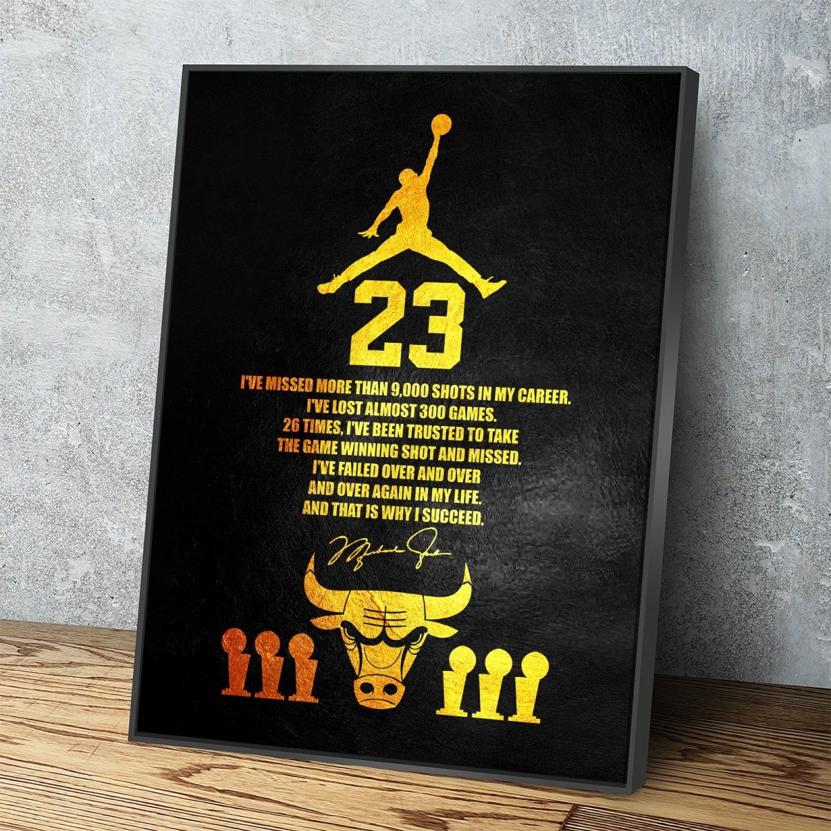 Michael Jordan Success Quote Canvas Wall Art - Royal Crown Pro