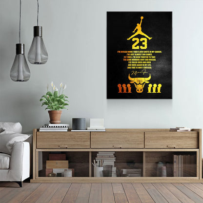 Michael Jordan Success Quote Canvas Wall Art - Royal Crown Pro