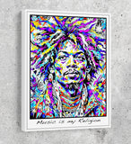 Music is my Religion Canvas Wall Art, Hendrix Decor - Royal Crown Pro