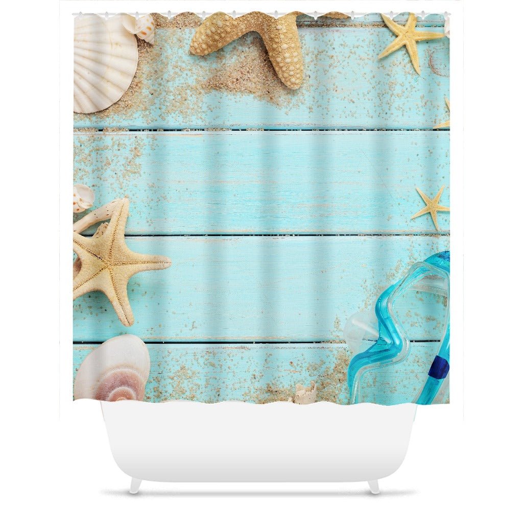 Nautical Bathroom Theme Shower Curtain - Royal Crown Pro
