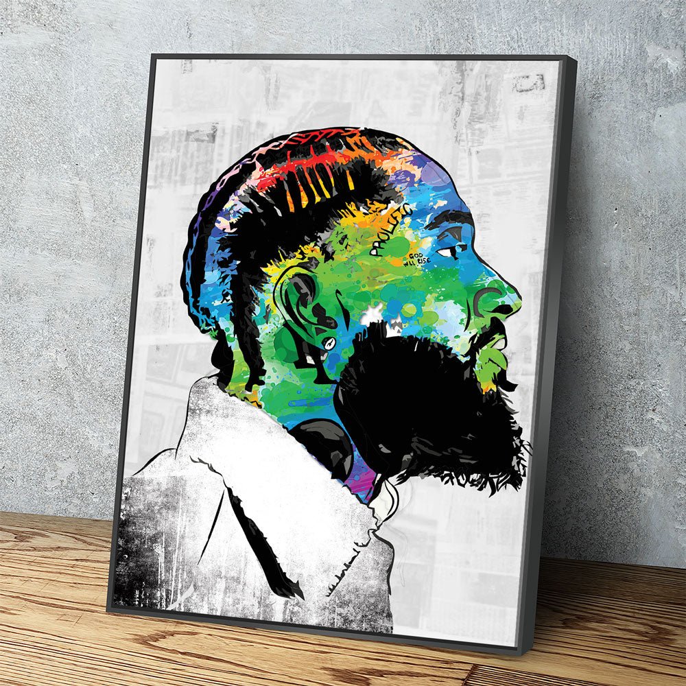 Nipsey Hussle Canvas Wall Art - RIP Nipsey, American Rapper - Royal Crown Pro