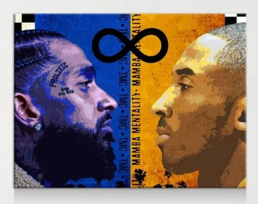 Nipsey Hussle, Kobe Bryant, LA Kings Canvas Wall Art - Royal Crown Pro