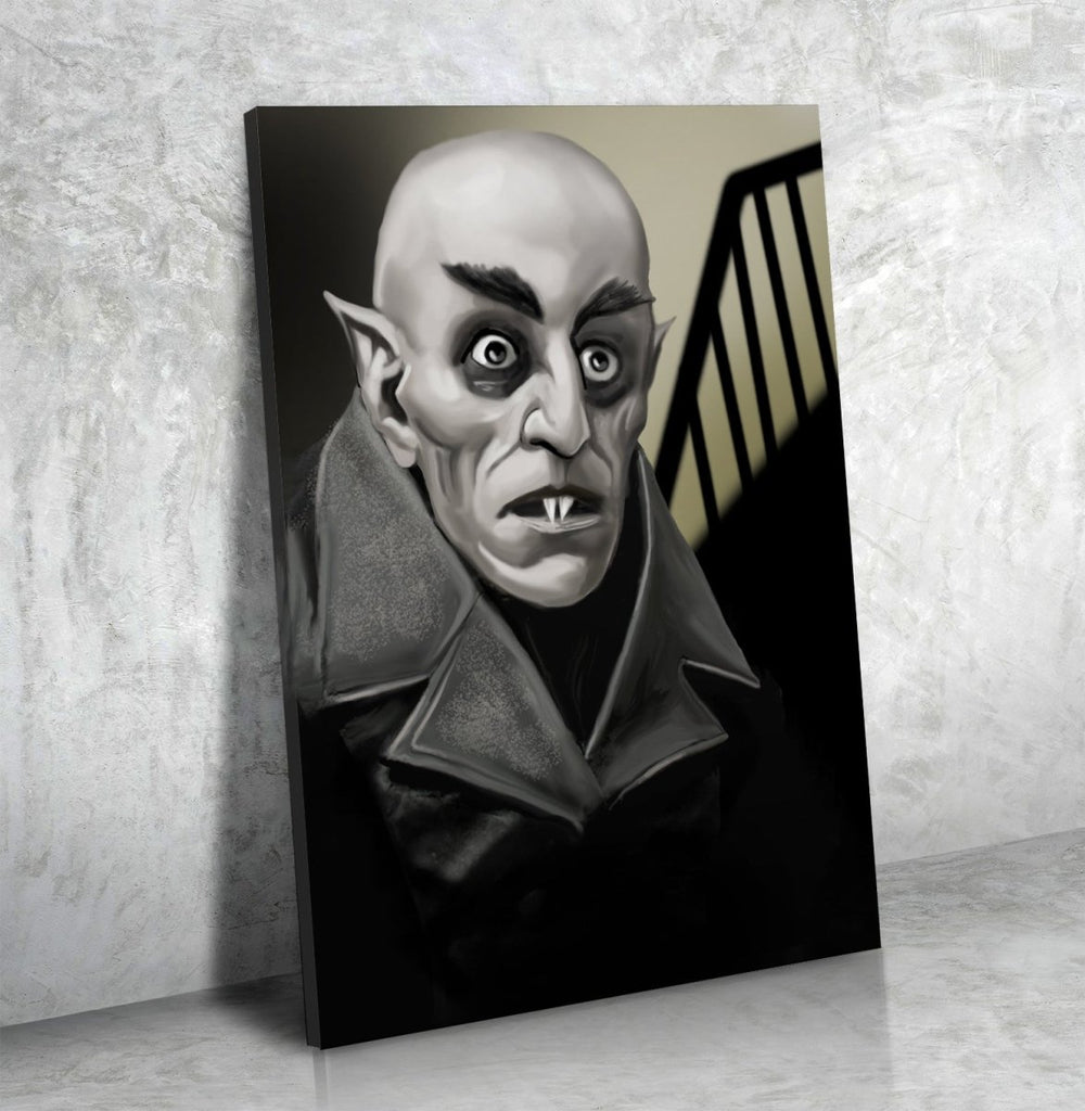 Nosferatu Count Orlok Classic Vampire Framed Canvas Wall Art - Royal Crown Pro