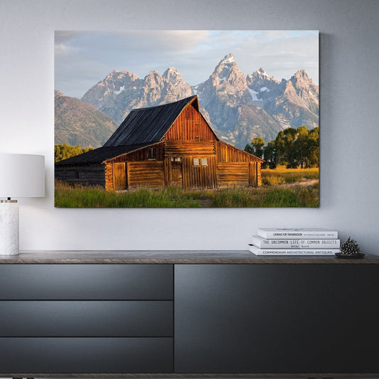 Old Barn Grand Teton 1-Piece Framed Canvas Wall Art - Royal Crown Pro