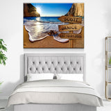 Personalized Names Date Beach Sign Canvas Wall Art - Royal Crown Pro