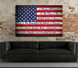 Pledge Of Allegiance Wall Art, USA Flag Canvas - Royal Crown Pro