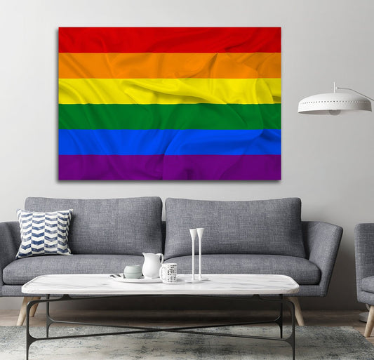 Pride Rainbow Flag Canvas Wall Art LGBTQ+ - Royal Crown Pro