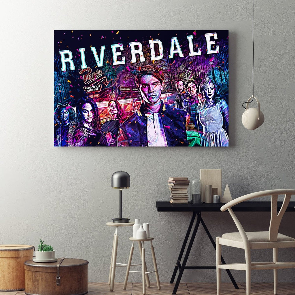 Riverdale Pops Diner Abstract Framed Canvas Wall Art - Royal Crown Pro