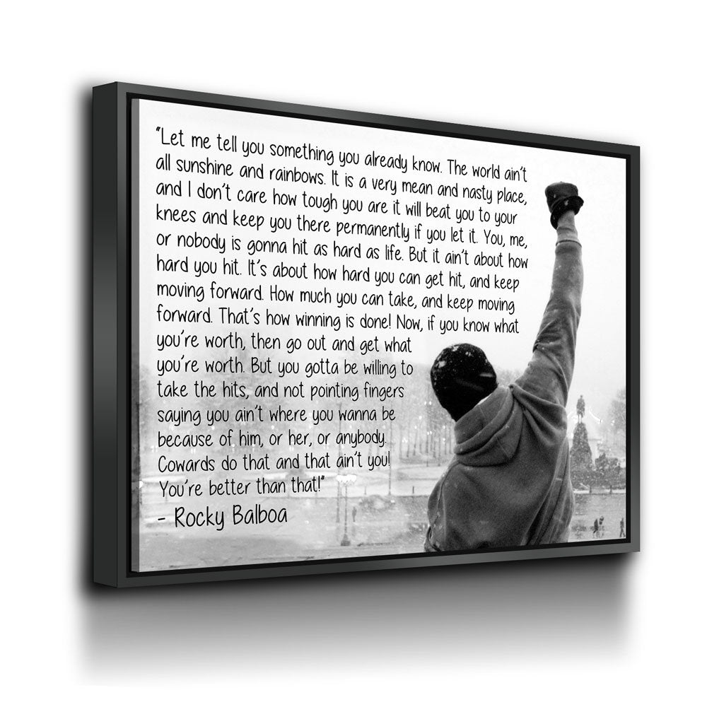 Rocky Balboa Canvas Wall Art, Motivational Wall Art, Rocky Balboa Decor, Gym Sign, Fitness Studio, Crossfit Decor, Rocky Balboa Quote - Royal Crown Pro