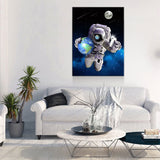 Save The World Selfie Canvas Wall Art, Space Decor, Astronaut Art Canvas - Royal Crown Pro