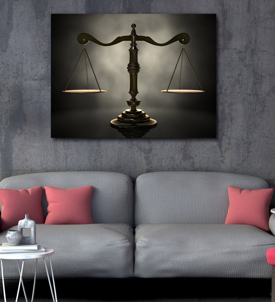 Scales of Justice Canvas Wall Art, Lawyer Office Decor, Attorney Print, - Royal Crown Pro