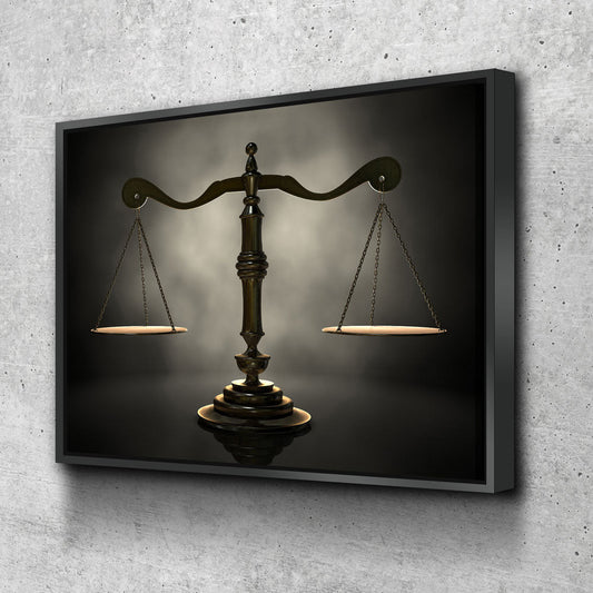 Scales of Justice Canvas Wall Art, Lawyer Office Decor, Attorney Print - Royal Crown Pro