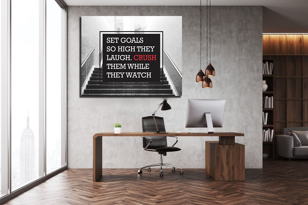 Set Goals So High They Laugh Crush Them While They Watch Canvas Wall Art - Royal Crown Pro