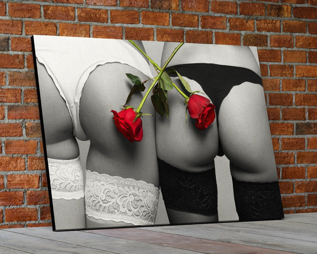 Sexy Erotic Art And Roses Canvas Wall Art - Royal Crown Pro
