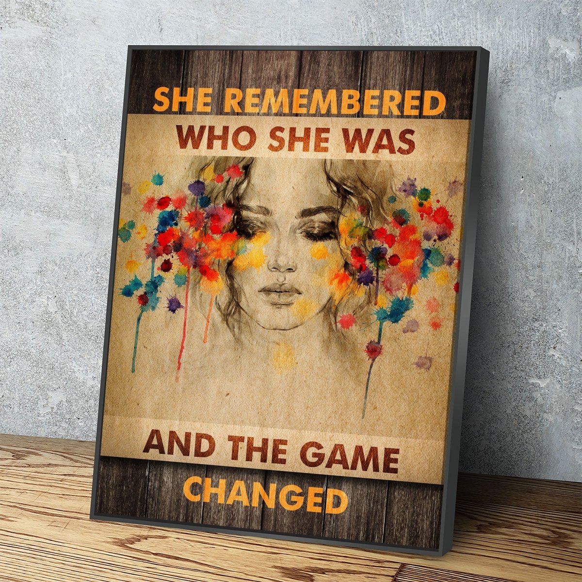 She Remembered Who She Was And The Game Changed Canvas Wall Art, Women Motivational Art, Inspirational Decor - Royal Crown Pro