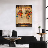 She Remembered Who She Was And The Game Changed Canvas Wall Art, Women Motivational Art, Inspirational Decor - Royal Crown Pro