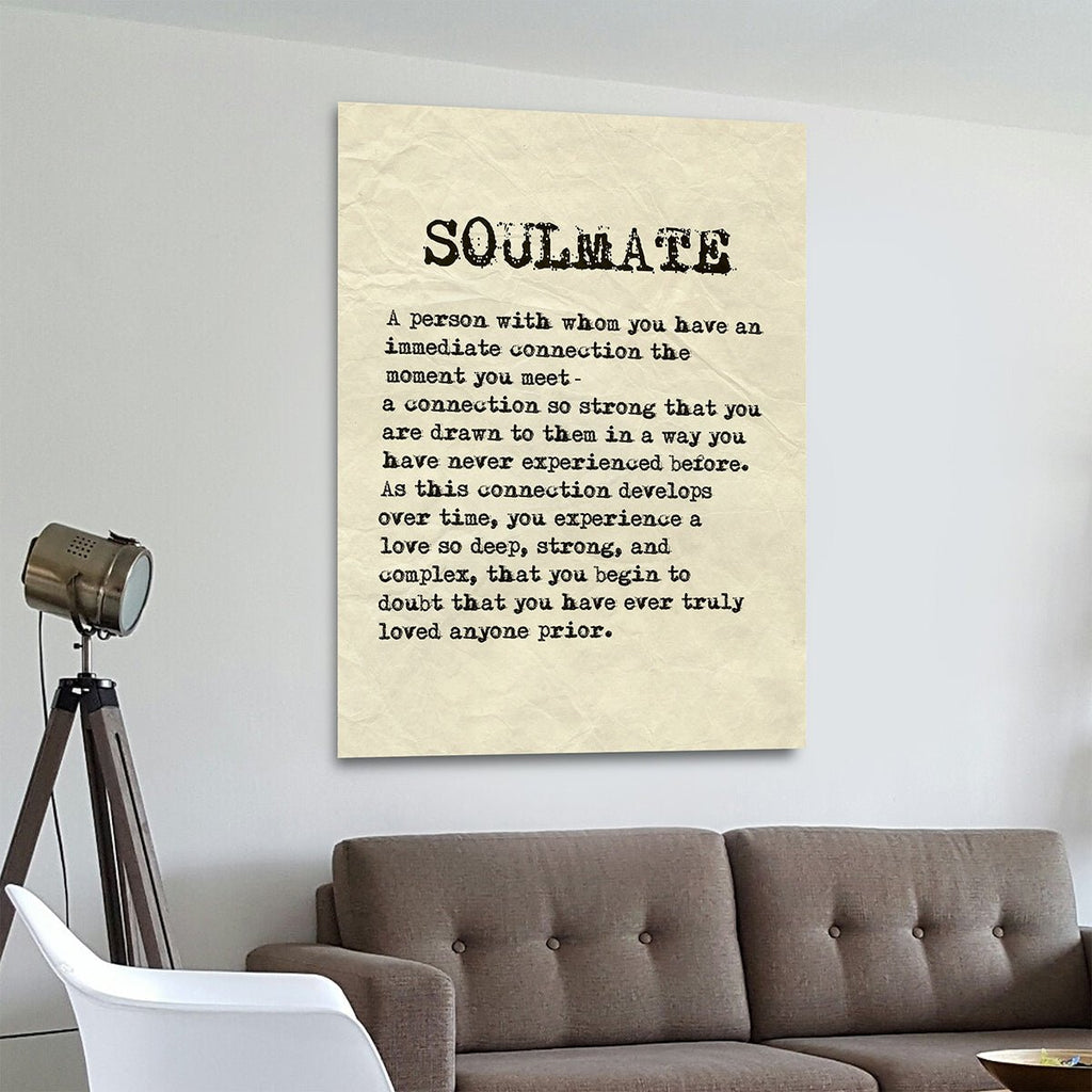 Soulmate Canvas Wall Art Home Decor Soulmate Sign, Romantic Decor - Royal Crown Pro