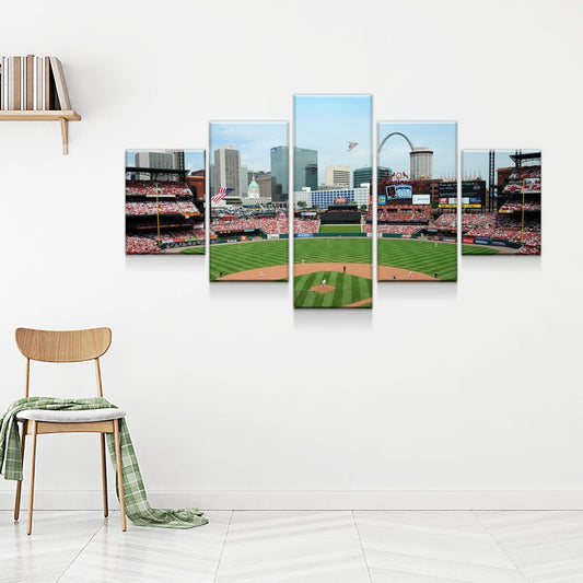 St. Louis Cardinals Stadium 5-Piece Wall Art Canvas USA Made! - Royal Crown Pro