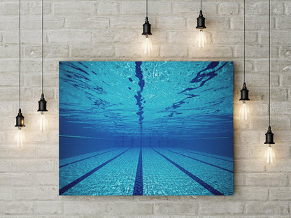 Swimming Pool Canvas Wall Art, Swimmers Gift, Under Pool Water, Swim Team Wall Art, Swim Team Art, Swimmers Wall Art Gift - Royal Crown Pro