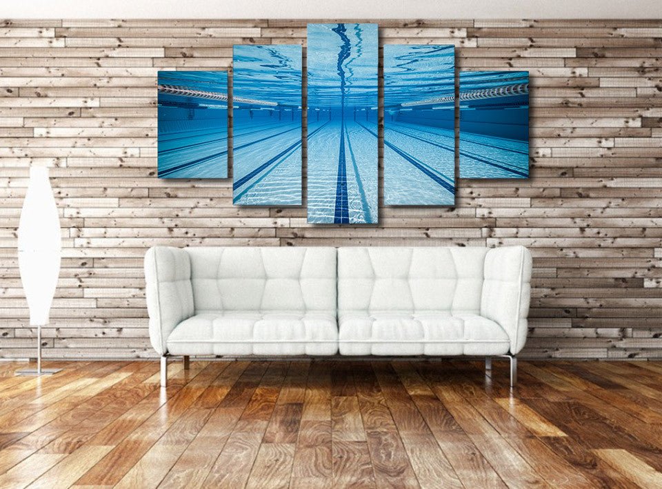 Swimming Pool Swimmers Delight 5-Piece Wall Art Canvas - Royal Crown Pro