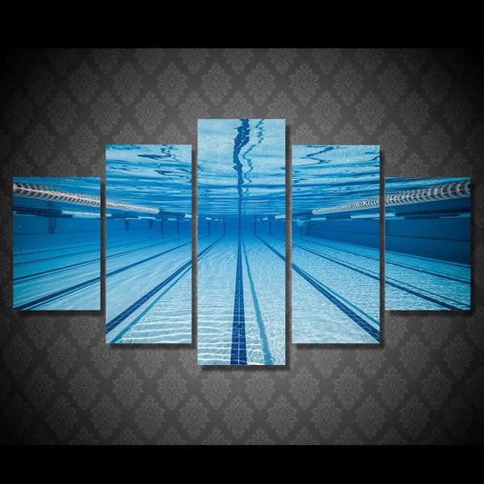Swimming Pool Swimmers Delight 5-Piece Wall Art Canvas - Royal Crown Pro