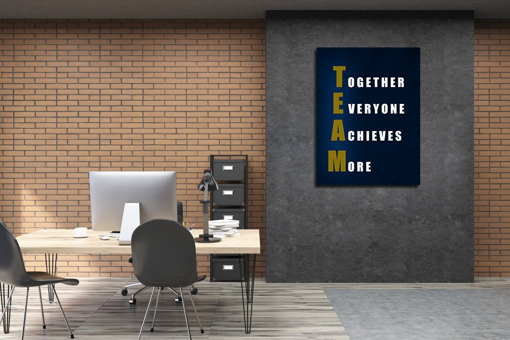TEAM Together Everyone Achieves More Motivational Framed Wall Art - Royal Crown Pro
